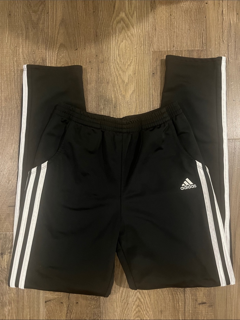 adidas Black Joggers with White 3-Stripes